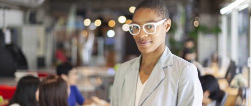 Portrait of young African American business woman black female leader diversity women bame leaders
