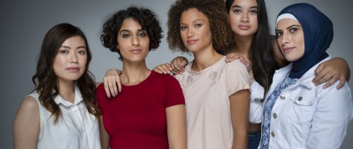 Portrait of a Group of women in the studio. diversity
